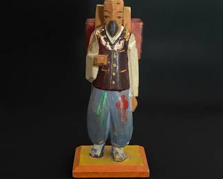 Vintage Korean Folk Art Wood Carving Jigekkun