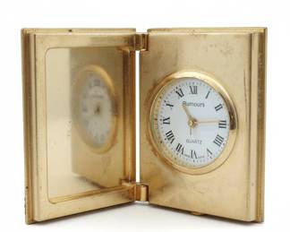 Rumours Quartz BookStyle Folding Travel Clock with Photo Frame