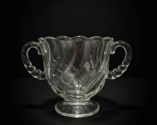 Fostoria Colony Swirl Clear Glass Sugar Bowl