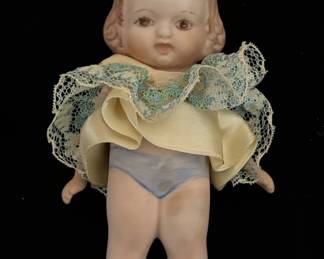 Vintage German Bisque Piano Baby Figurine