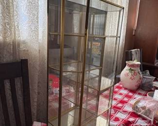 Vintage Hexagonal Brass and Glass Curio Display Case second image