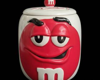 MMs Red Character Ceramic Cookie Jar