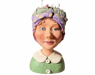 Vintage Figural Pincushion Lady  Bossons Style