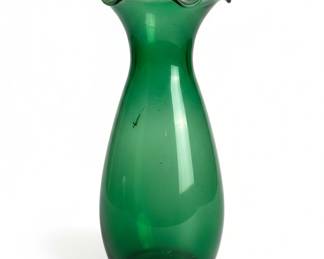 Vintage Anchor Hocking Forest Green Glass Bud Vase