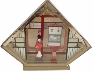 Vintage Japanese Geisha Doll Diorama Shadow Box second image
