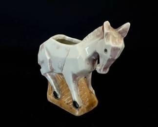 MidCentury Japanese Ceramic Donkey Planter
