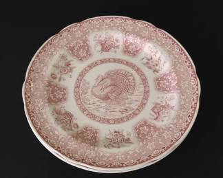 Spode Festival Pink Turkey Dinner Plate