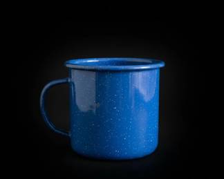 Vintage Blue Speckled Enamelware Camp Mug