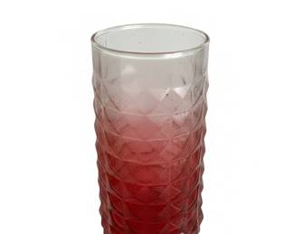 Vintage Cranberry Red Diamond Cut Tumbler Glass