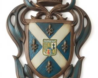 Vintage Heraldic Wall Plaque with ZazpiakBat Crest