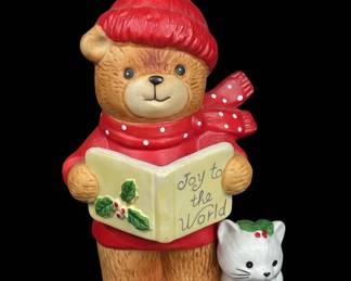 Enesco Joy to the World Bear and Kitten Figurine