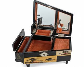 Vintage Japanese Lacquerware Musical Jewelry Box  Grand Piano Shape second image