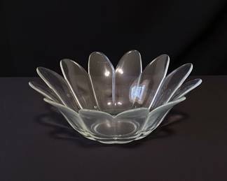 Vintage Clear Glass Lotus Flower Shaped Bowl second image
