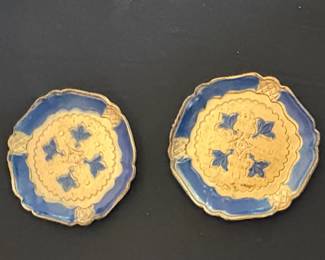 Italian Enamel and Gilt Metal Florentine Style Dishes
