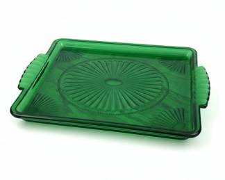 Federal Glass Madrid Forest Green Serving Tray second image