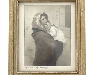 Madonna by Ferruzzi Print with Wooden Frame