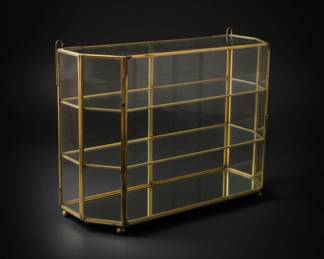 Vintage Brass and Glass ThreeTier Display Case for Miniatures second image