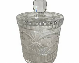 American Brilliant Period Style Cut Glass Biscuit Jar