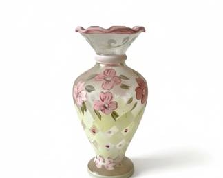 Tracy Porter HandPainted Floral Glass Vase