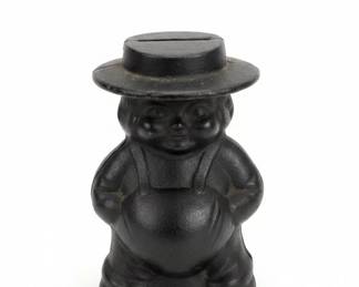 Vintage Cast Iron Amish Boy Still Bank second image