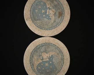 Celestial Moon and Stars Stone Coasters