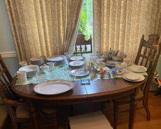 dining room table and fine China
