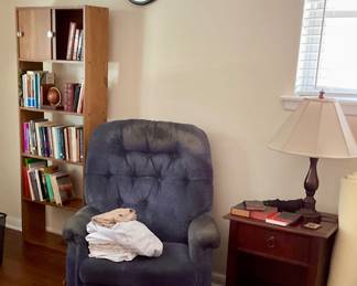 Recliner, side table