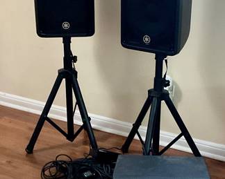 Yamaha powered mixer with speakers, mics and accessory’s, works great