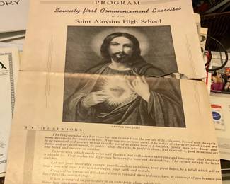 Program for commencement ceremony Saint Aloysius graduation