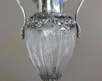 Antique sterling/glass (or possibly rock crystal) urn 