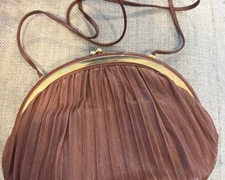 Judith Leiber brown leather handbag