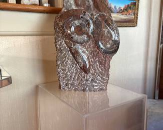 20" polished fossil sculpture