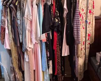 Silk and satin nightgowns and robes