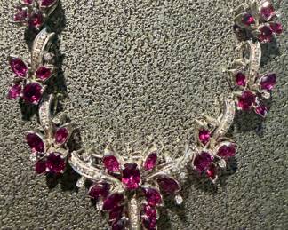 Ruby, diamond and gold necklace