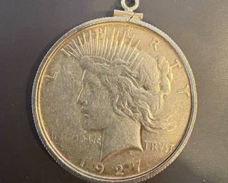 1927 mounted Mercury dollar 
