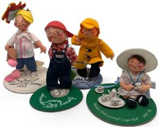 Annalee Dolls Vintage Collectibles – Raincoat, Ice Cream, Slingshot & Tea Party Characters