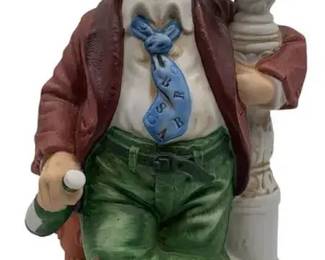 Melody In Motion Man Leaning On Post Musical Figurine – Vintage Animated Collectible, 10"