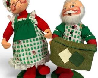 2 Annalee Dolls Santa & Mrs. Claus – 17" Vintage Christmas Holiday Collectibles