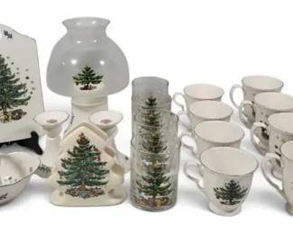 18-Pc Spode & Nikko Christmas Tree Collection – Vintage Holiday Drinkware & Decor