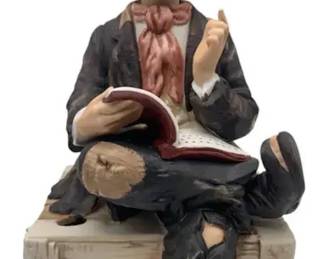 Melody In Motion Man Sitting On Crate Porcelain Figurine – Soji Watanabe Musical Collectible