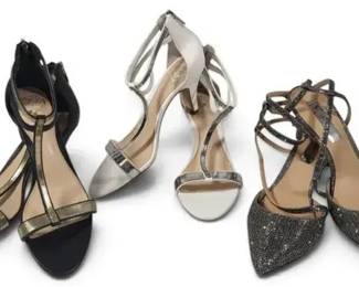 3 Pairs Women's Designer Heels Size 6 – Vince Camuto & INC Glitter Strappy Dress Shoes