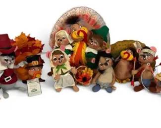 10 Annalee Thanksgiving Dolls – Vintage Turkey, Pilgrim & Harvest Mouse Holiday Collectibles