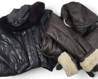 Womens Vintage Leather Coats- Wilson's Leather Size Medium- Marvin Richards Size Small- Lot Of 2