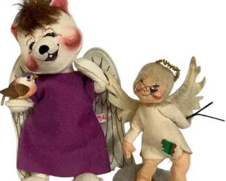 2 Annalee Angel Dolls – Vintage Christmas Angel Mouse Pair, Handcrafted Holiday Collectibles