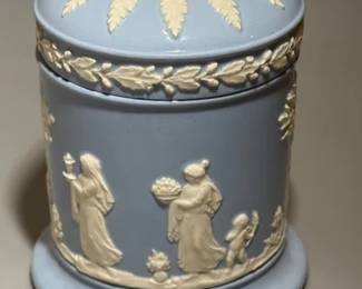 Wedgwood embossed Queensware canister