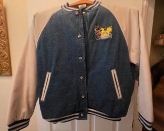 Walt Disney World embroidered letterman-style denim jacket