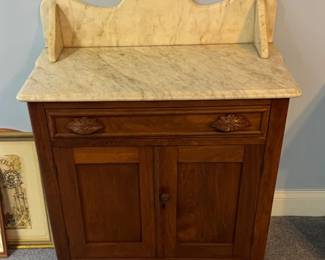 Antique Victorian wash stand with marble top