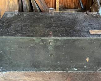 Wooden military foot locker