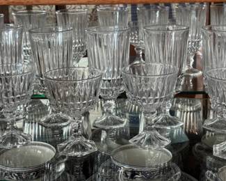 Vintage Fostoria Heritage ice tea glasses and champagne glasses