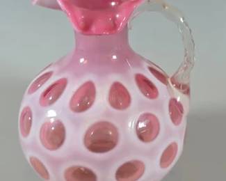 Fenton cranberry glass pitcher
